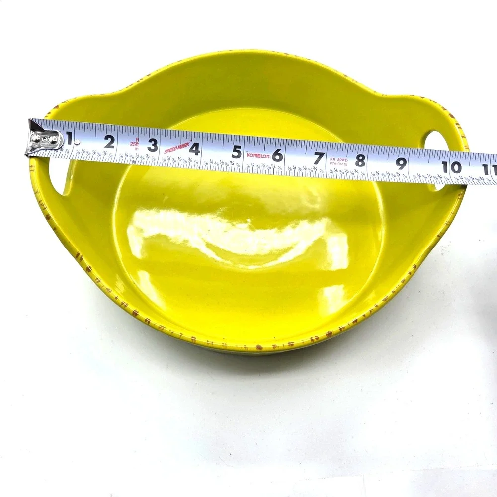 CHEFS 3-Piece Round Stoneware Set Blue Yellow Orange 1.2 qt-2.5 qt-3.5 qt.